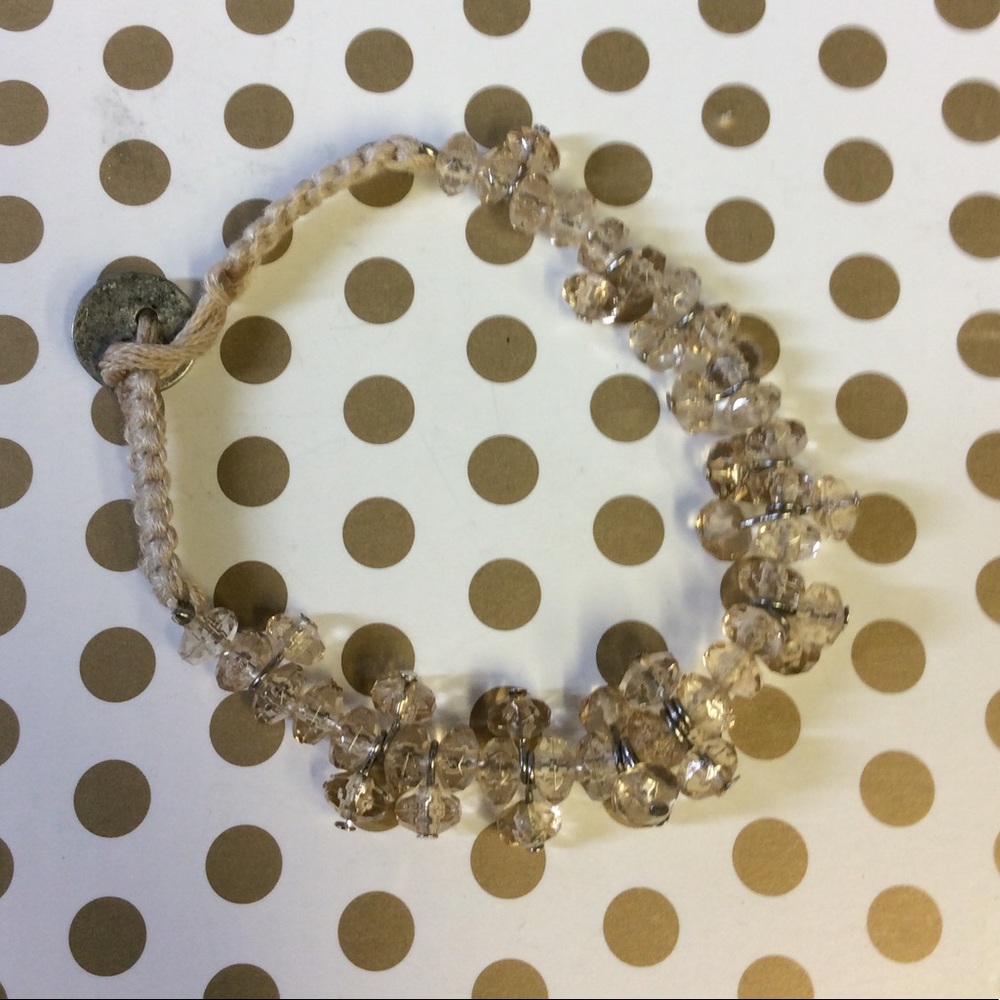 Clear champagne color beaded bracelet