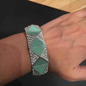 Rhinestone and Green Bracelet