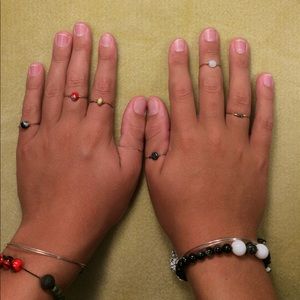 Unisex full set of rings with 4 bracelets