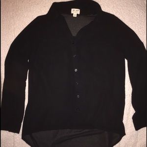 Black sheer button up shirt