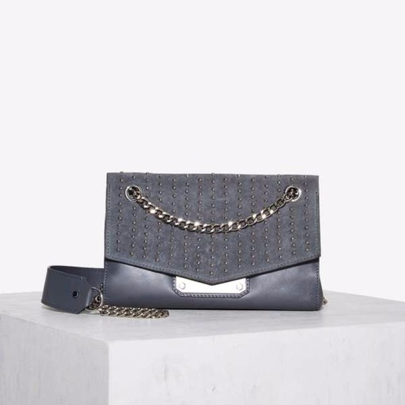 ✨NEW✨ Gray Studded Leather Chain Crossbody Bag - Picture 5 of 8