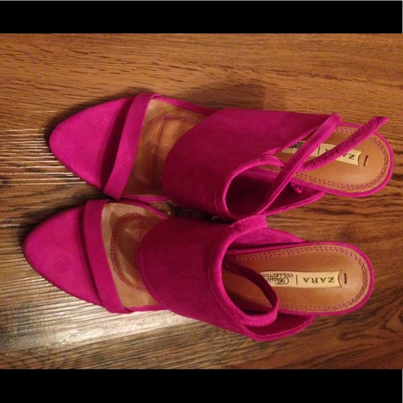 Zara suede fuchsia heels - Picture 5 of 6