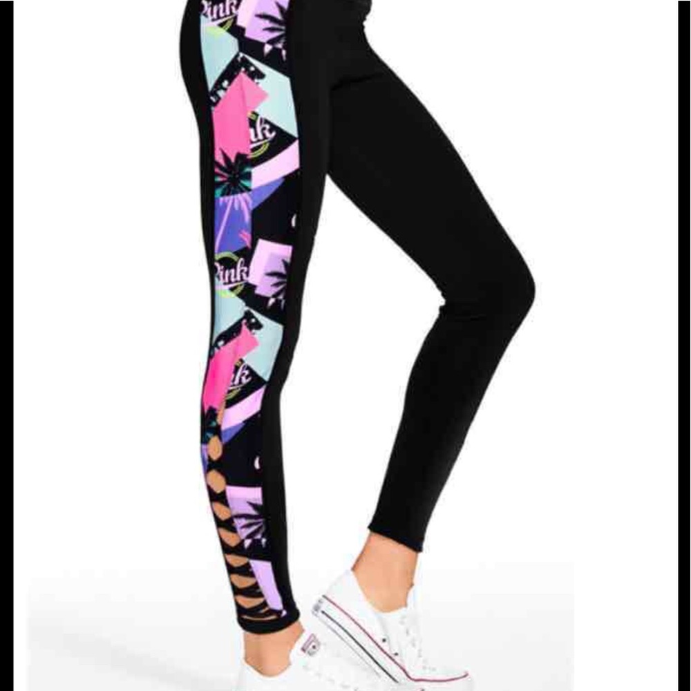vs pink strappy ultimate leggings
