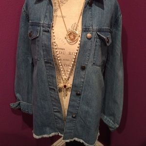 Love Fire Long Jean Jacket