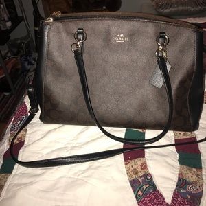 Coach purse Classic C print brown