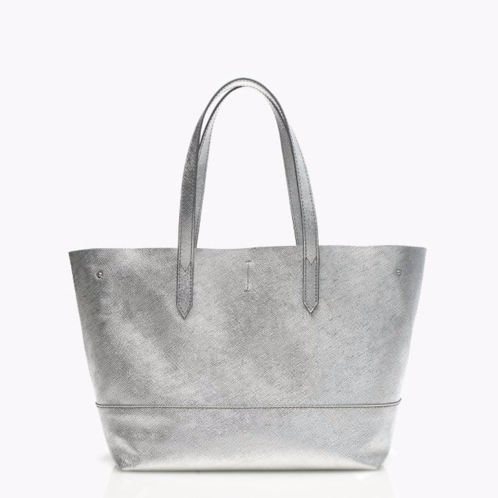 J. Crew New Uptown Tote in Metallic