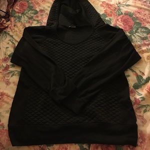 Quilted black hoodie