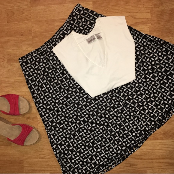 < 3xHP > KIM ROGERS BW EYELET SKIRT - Picture 4 of 5