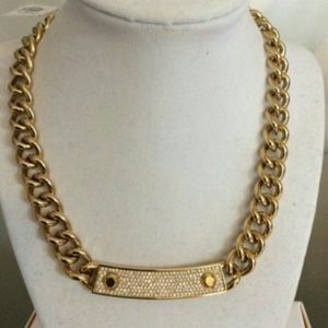 Michael Kors Gold/Crystal Chunky Chain Necklace