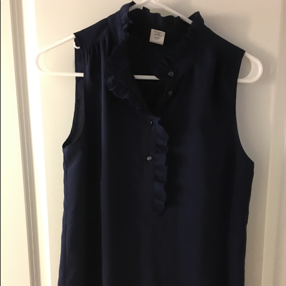J crew ruffle sleeveless blouse size 2