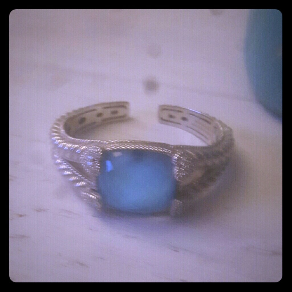 Judith Ripka Sterling Silver Hinged Bracelet