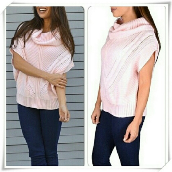 Sweaters - Kimono sleeve oversized knit braided sweater vest