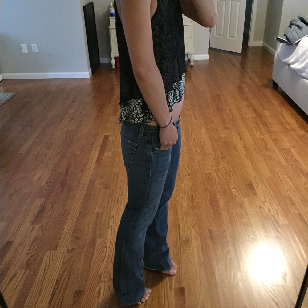 Parker Small Black & Patterned Two-Layer Silk Top - image 6