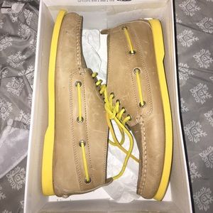 Yellow and tan Sperrys Top- Sliders