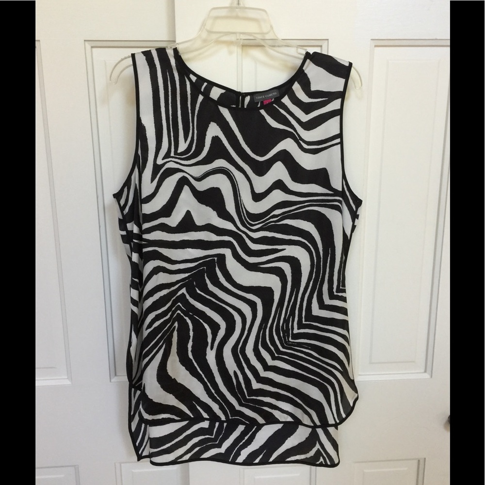 Dramatic black zebra top