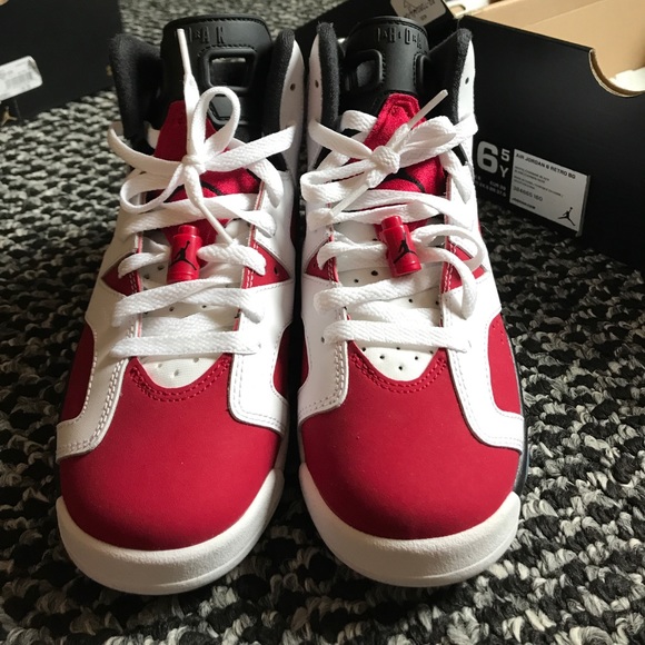 AIR JORDAN 6 RETRO BG (GS) "CARMINE" - Picture 6 of 7
