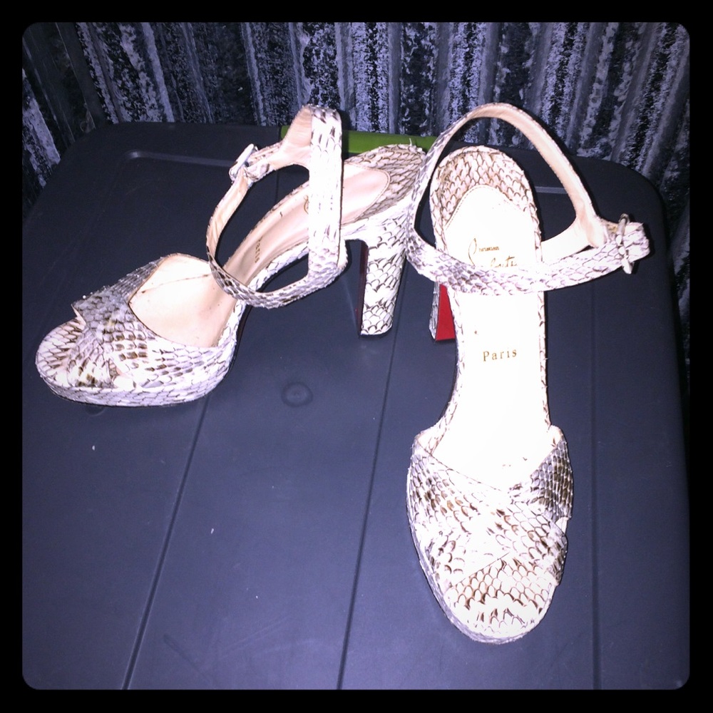 Christian Louboutin Python sandals in size 42