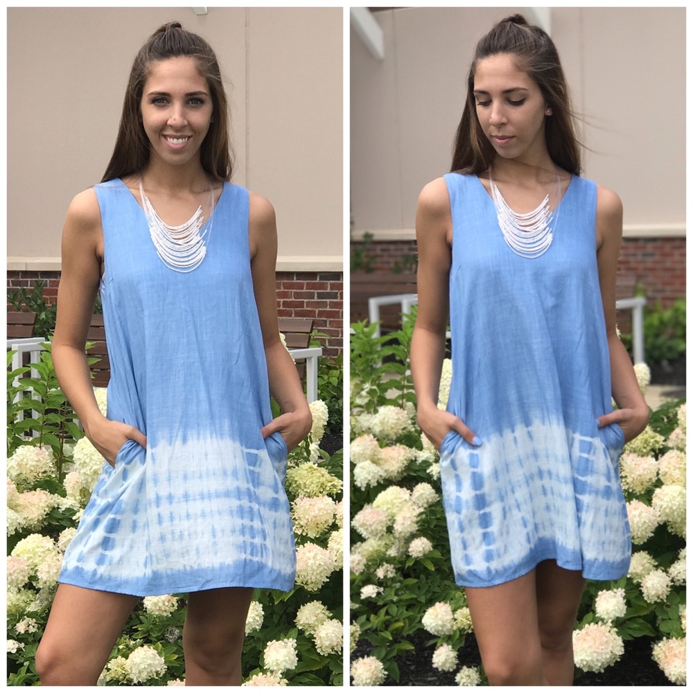 Chambray Tie Dye Slip Dress