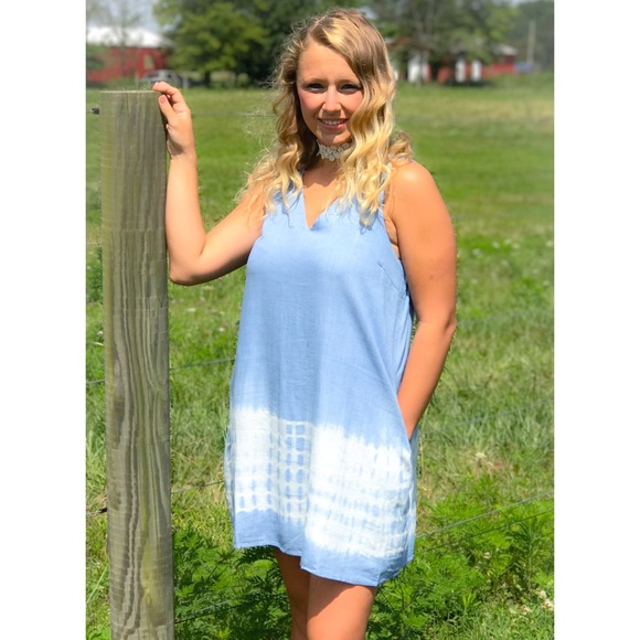 Chambray Tie Dye Slip Dress - Picture 6 of 6