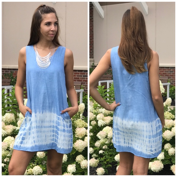 Chambray Tie Dye Slip Dress - Picture 2 of 6