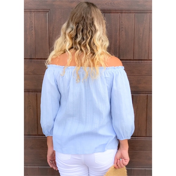 Rose Embroidered Off Shoulder Blouse - Picture 3 of 4