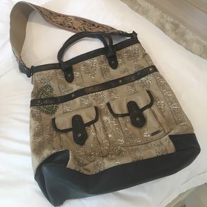 Awesome Vintage tapestry bag with guitar strap