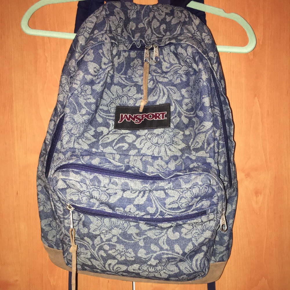 Floral denim Jansport backpack