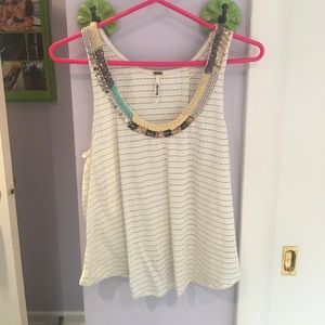 Striped and beaded free people tank