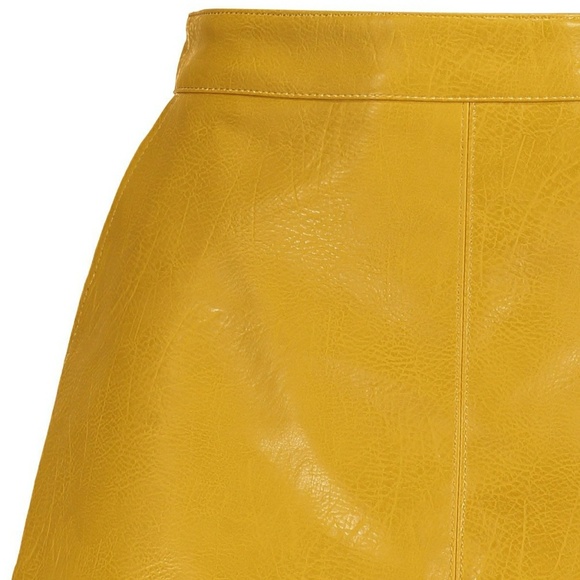 Vegan Leather Ochre Miniskirt - Picture 4 of 8