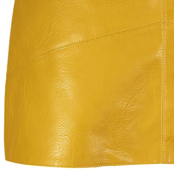 Vegan Leather Ochre Miniskirt - Picture 5 of 8