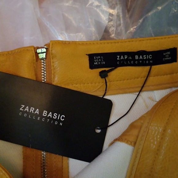 Vegan Leather Ochre Miniskirt - Picture 6 of 8