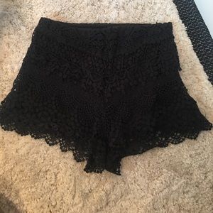 Black chrochet shorts