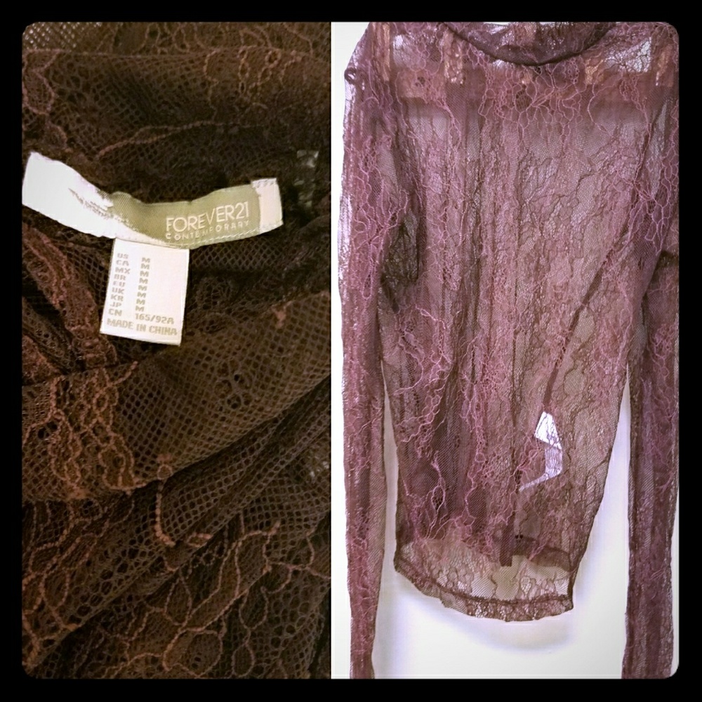 Forever 21 Sheer Lace Blouse