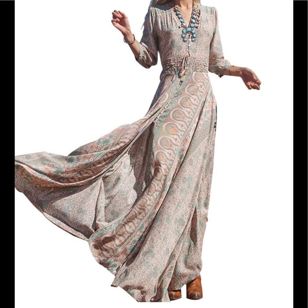 NWOT Vintage Boho floral cocktail Maxi dress