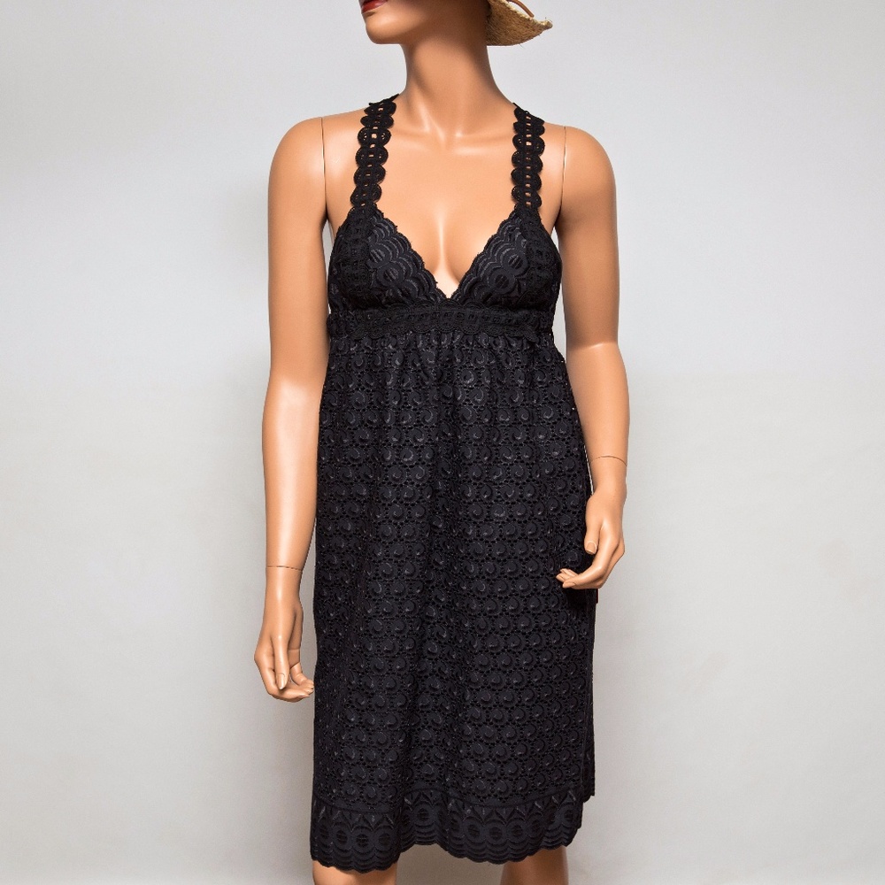 NWT Ingwa Melero Black Eyelet Crisscross Dress