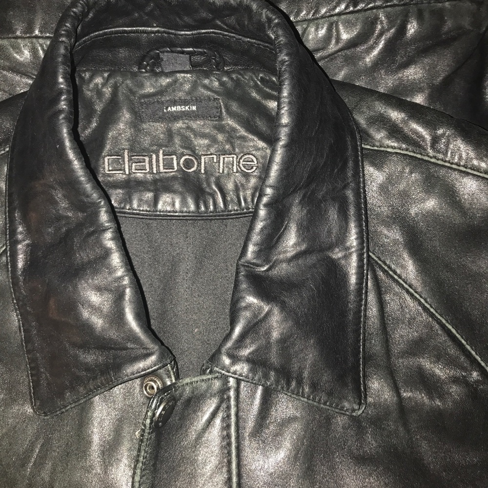 Great men's leather bomber jacket. Dark blue. XXL
