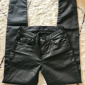 7 for Mankind The Leather-Like Coated Skinny Jeans