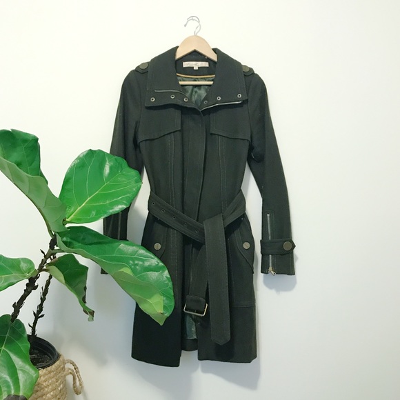 Kenneth Cole Jackets & Blazers - Beautiful Wool Long Winter Coat Dark Olive Green