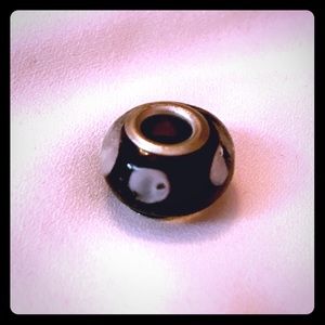 Black and White Murano Glass Bead Charm