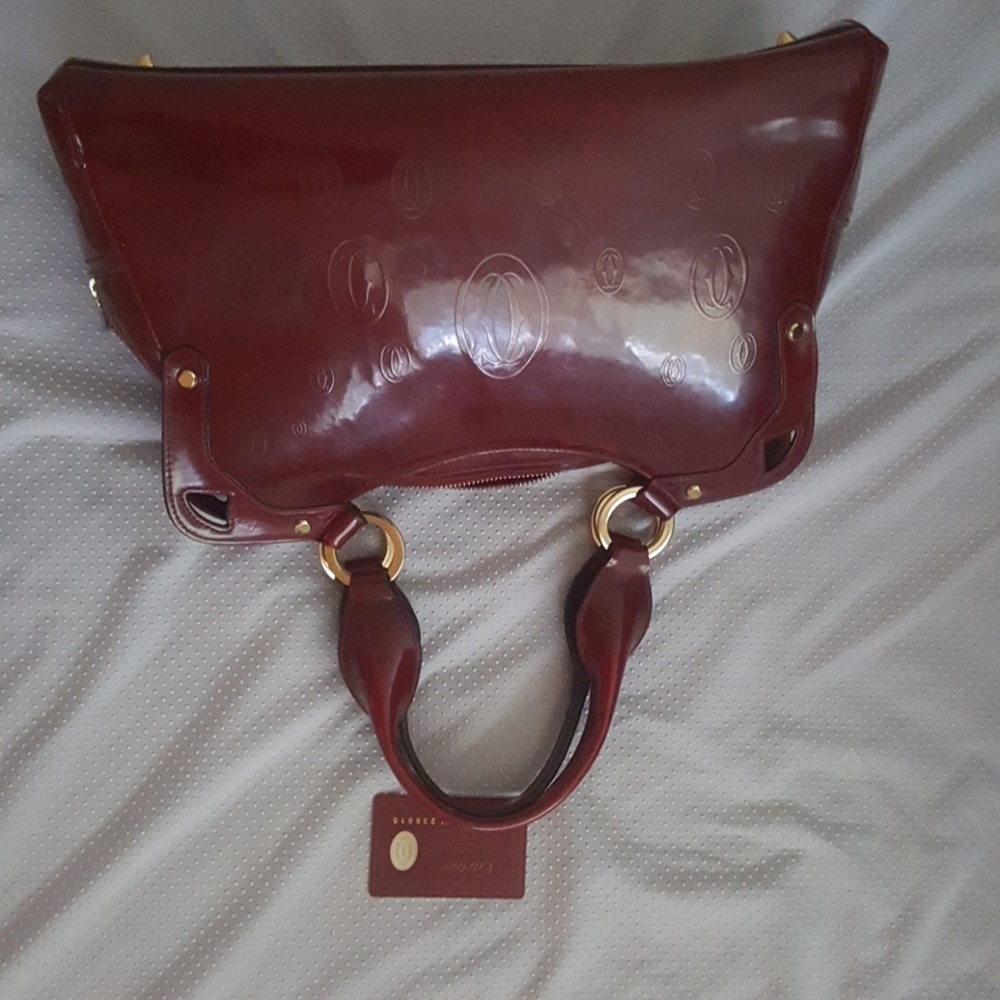 Burgundy 100% authentic cartier bag