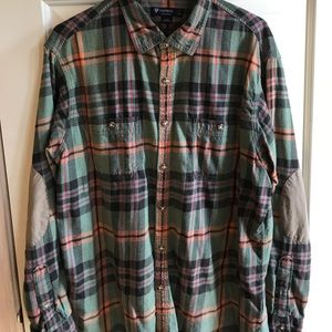 Cremieux Collection Plaid Shirt with Elbow Patches