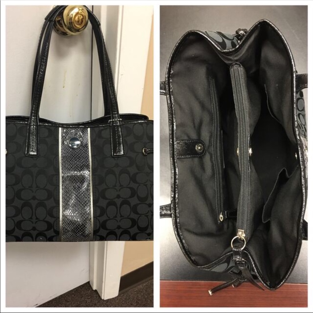 Coach Signature Python Stipe Purse