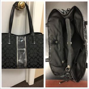 Coach Signature Python Stipe Purse