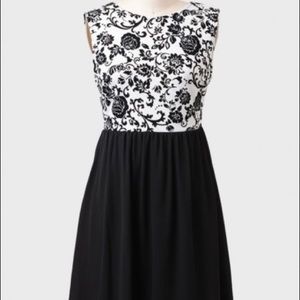 Boutique: Dress With Velvet Floral Design