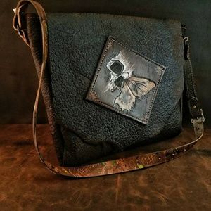 Buffalo Leather Distressed Messenger Bag - OOAK
