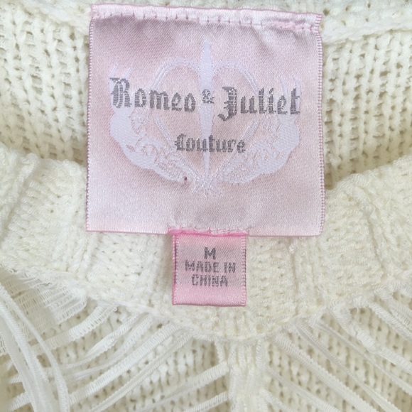 ROMEO & JULIET COUTURE Sweater Medium White - Picture 7 of 7