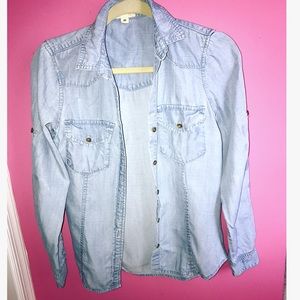 Nordstrom Long Sleeved Denim Button Down Top