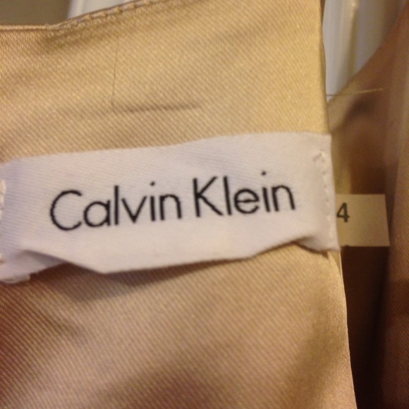 Calvin Klein Gold Satin Evening Dress - Picture 7 of 8