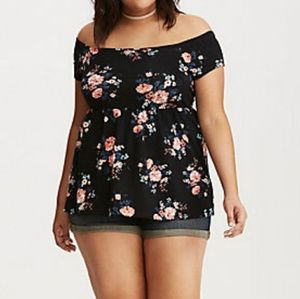 Torrid floral off shoulder top