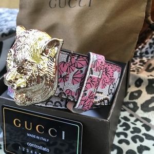 DESIGNER INSPIRED PATHER BUCKLE FOREST PRINT